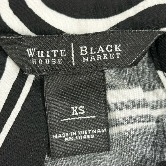 White House Black Market Halter Dress XS Black White Scroll Print - Picture 5 of 6